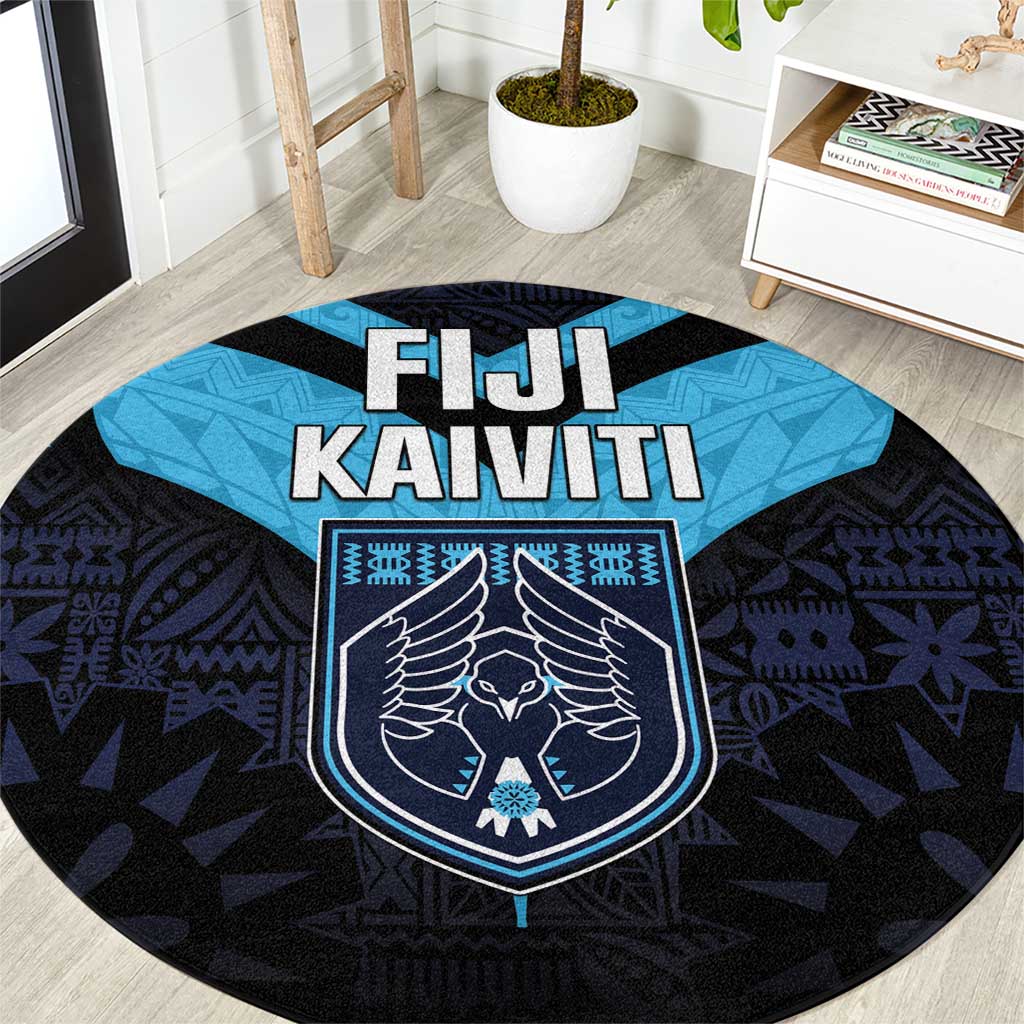 Fiji Kaiviti Rugby Round Carpet Fiji Tapa Pattern