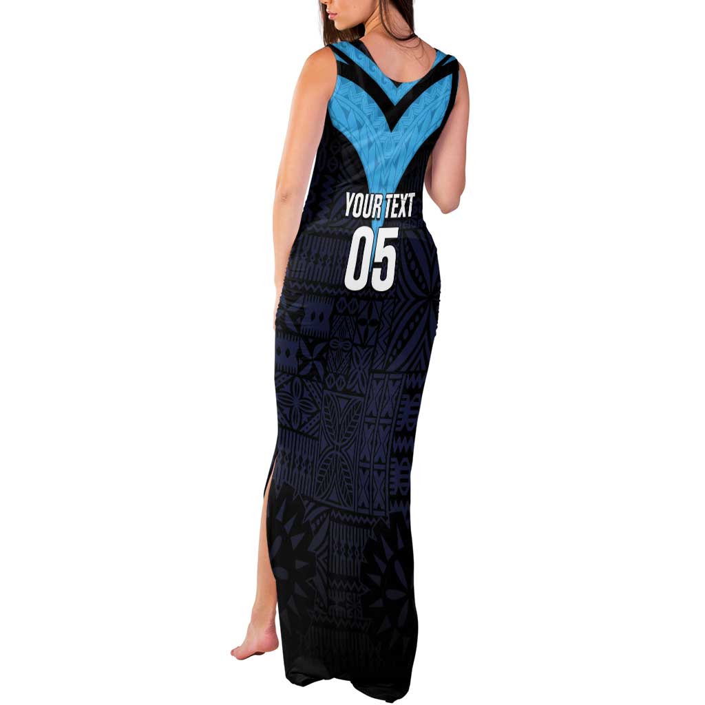 Custom Fiji Kaiviti Rugby Tank Maxi Dress Fiji Tapa Pattern