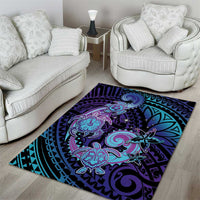 Hawaii Makahiki Turtle Area Rug Spiral Polynesian Tattoo