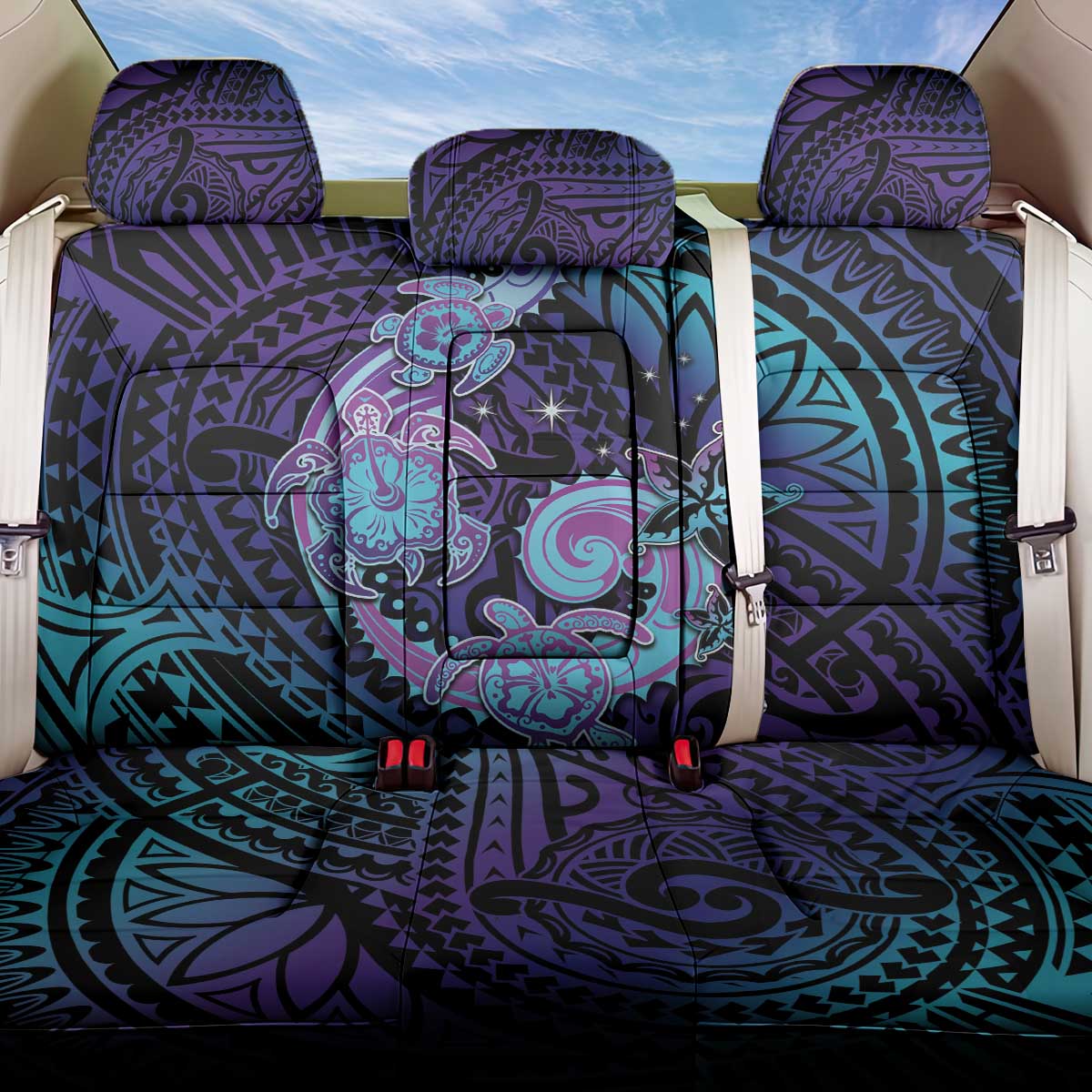 Hawaii Makahiki Turtle Back Car Seat Cover Spiral Polynesian Tattoo