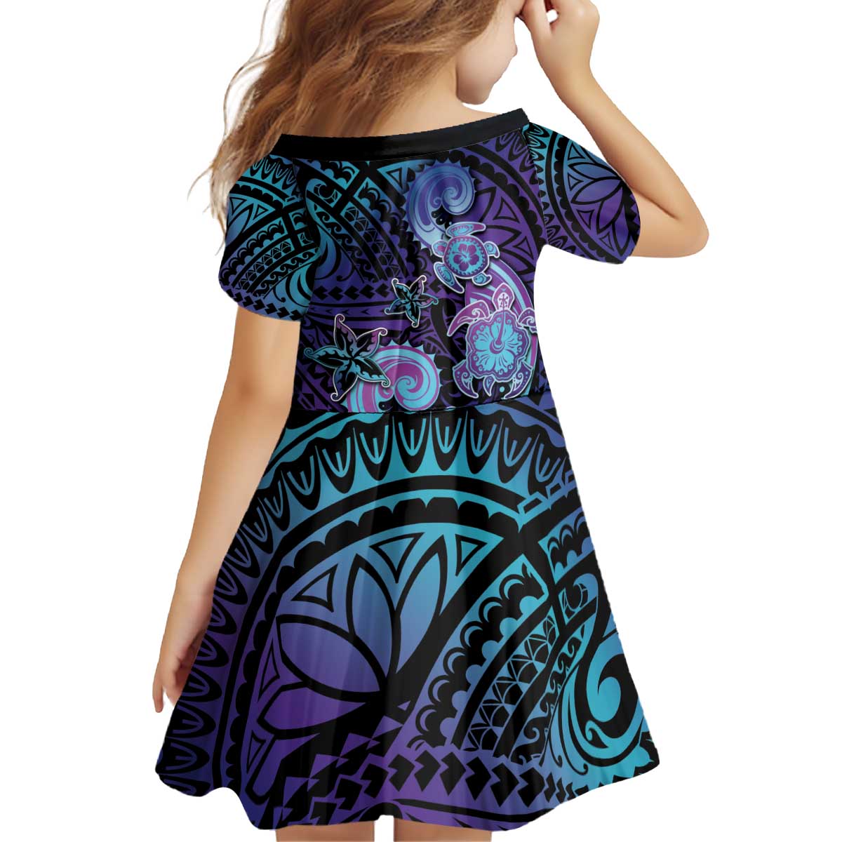Hawaii Makahiki Turtle Family Matching Puletasi and Hawaiian Shirt Spiral Polynesian Tattoo LT05 - Polynesian Pride