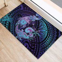 Hawaii Makahiki Turtle Rubber Doormat Spiral Polynesian Tattoo