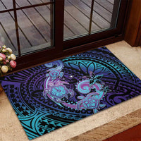 Hawaii Makahiki Turtle Rubber Doormat Spiral Polynesian Tattoo