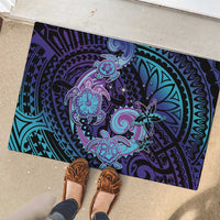 Hawaii Makahiki Turtle Rubber Doormat Spiral Polynesian Tattoo