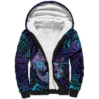 Hawaii Makahiki Turtle Sherpa Hoodie Spiral Polynesian Tattoo