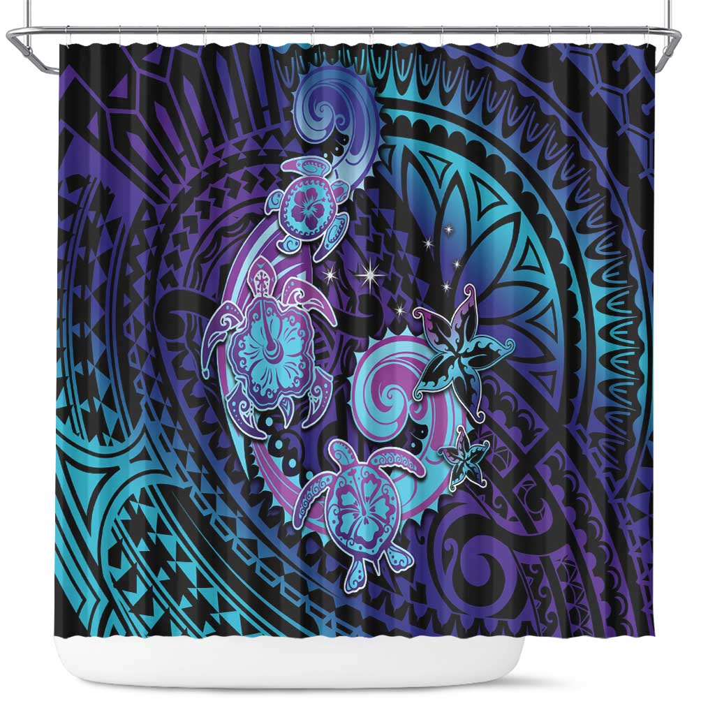 Hawaii Makahiki Turtle Shower Curtain Spiral Polynesian Tattoo