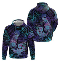 Hawaii Makahiki Turtle Zip Hoodie Spiral Polynesian Tattoo LT05 - Polynesian Pride