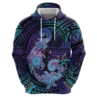 Hawaii Makahiki Turtle Zip Hoodie Spiral Polynesian Tattoo LT05 - Polynesian Pride