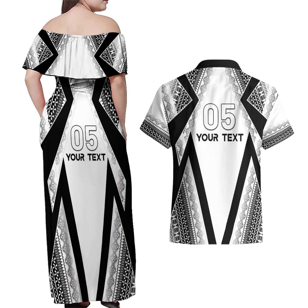 Custom Bula Fiji Football Couples Matching Off Shoulder Maxi Dress and Hawaiian Shirt Go Champions - Polynesian Pride