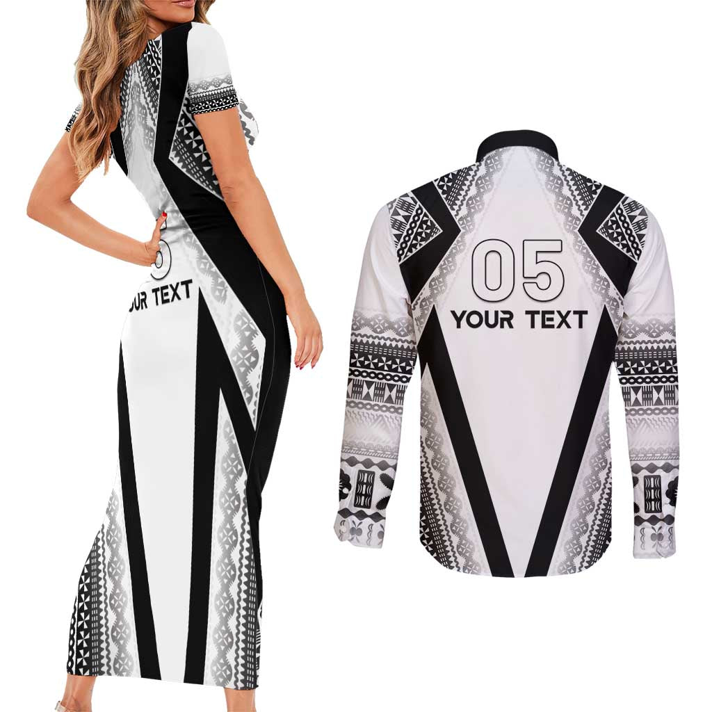 Custom Bula Fiji Football Couples Matching Short Sleeve Bodycon Dress and Long Sleeve Button Shirt Go Champions - Polynesian Pride