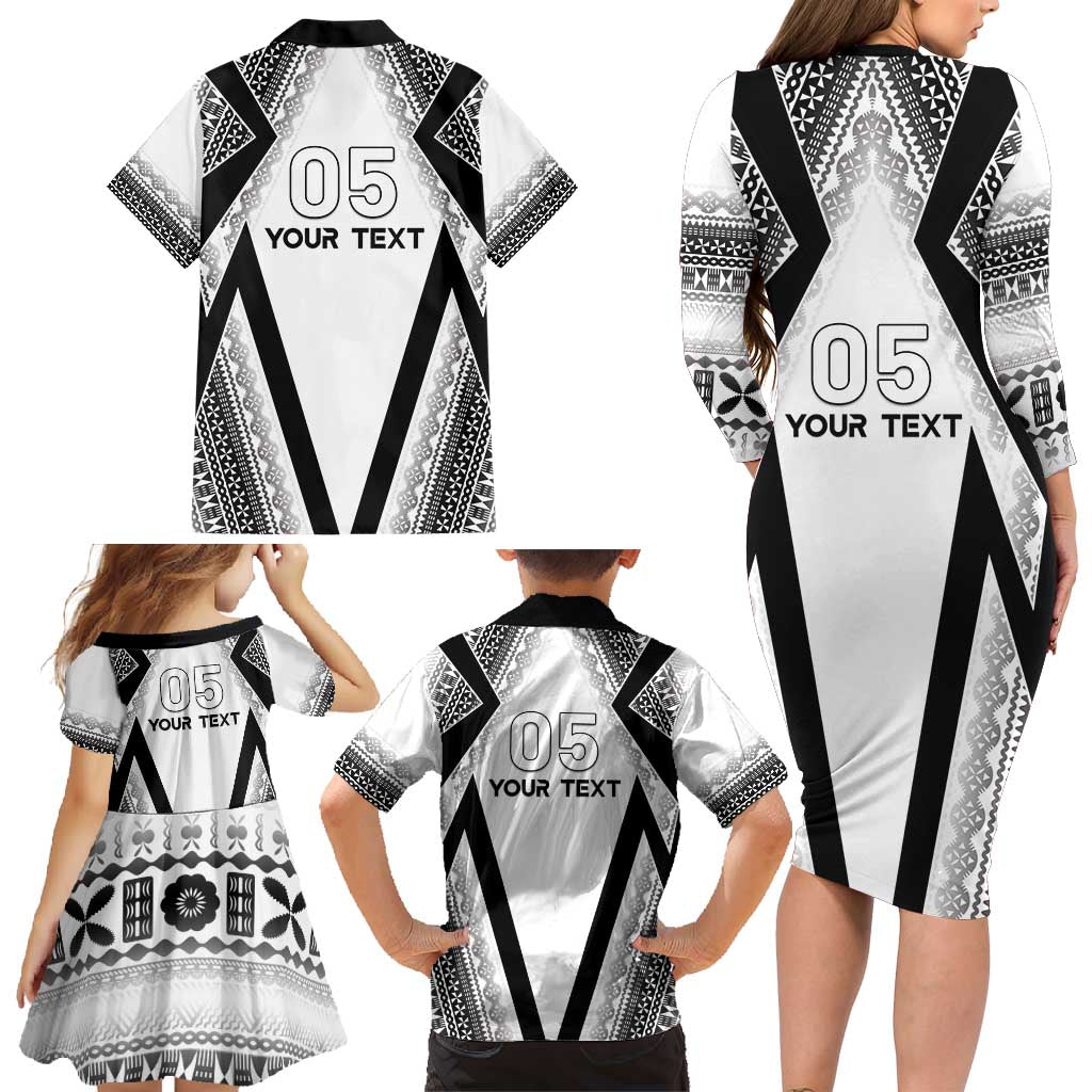 Custom Bula Fiji Football Family Matching Long Sleeve Bodycon Dress and Hawaiian Shirt Go Champions - Polynesian Pride