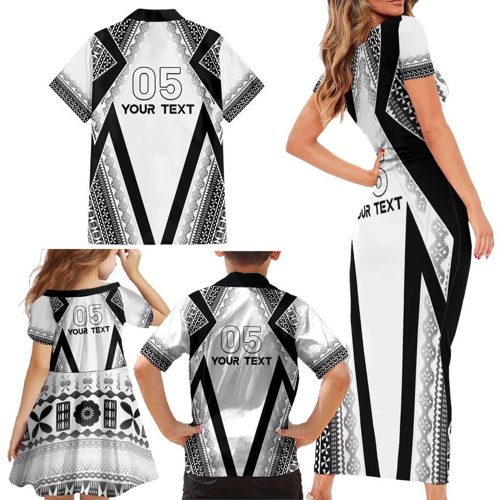 Custom Bula Fiji Football Family Matching Short Sleeve Bodycon Dress and Hawaiian Shirt Go Champions - Polynesian Pride