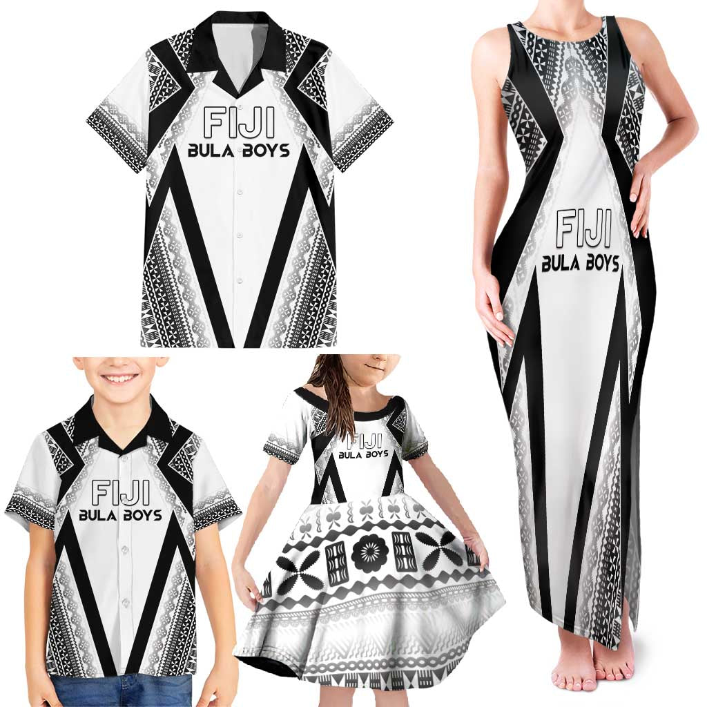 Custom Bula Fiji Football Family Matching Tank Maxi Dress and Hawaiian Shirt Go Champions - Polynesian Pride