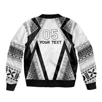Custom Bula Fiji Football Sleeve Zip Bomber Jacket Go Champions - Polynesian Pride