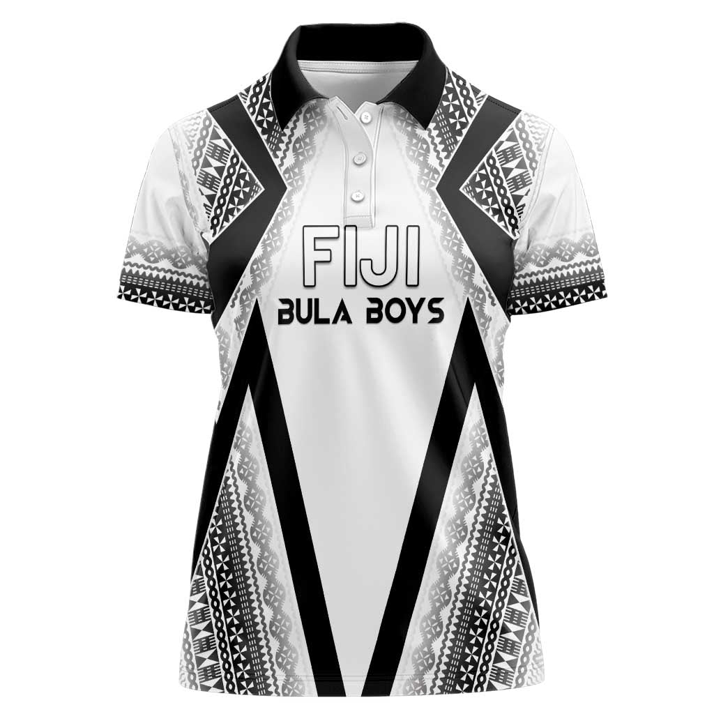 Custom Bula Fiji Football Women Polo Shirt Go Champions LT05 Female White - Polynesian Pride