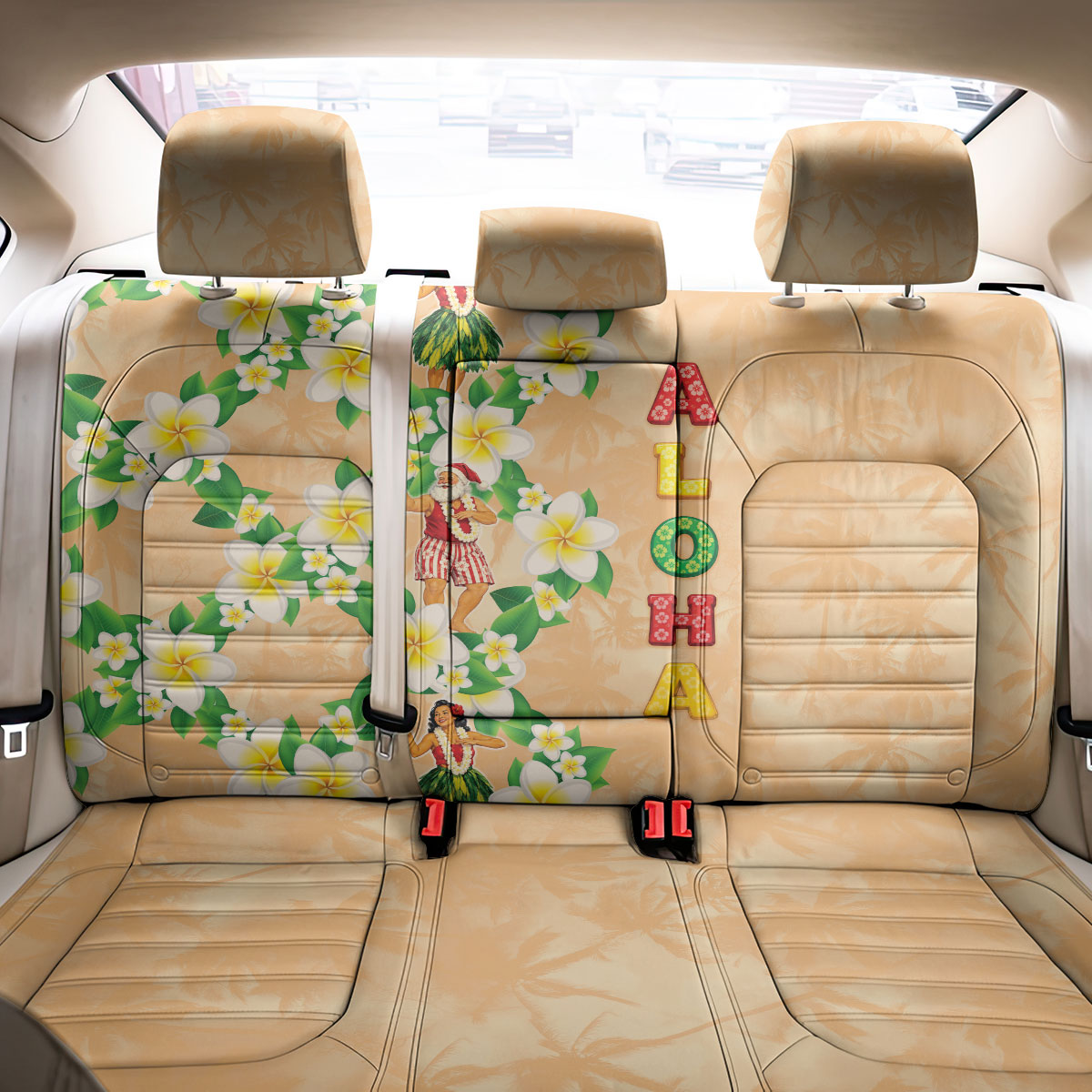 Aloha Hawaii Chilly Christmas Back Car Seat Cover Tropical Vibes