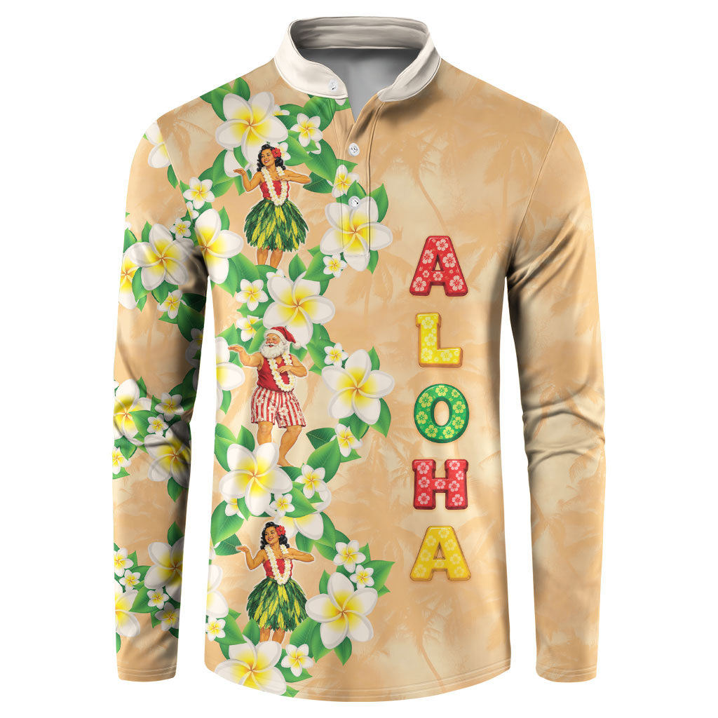 Aloha Hawaii Chilly Christmas Button Sweatshirt Tropical Vibes LT05 Beige - Polynesian Pride