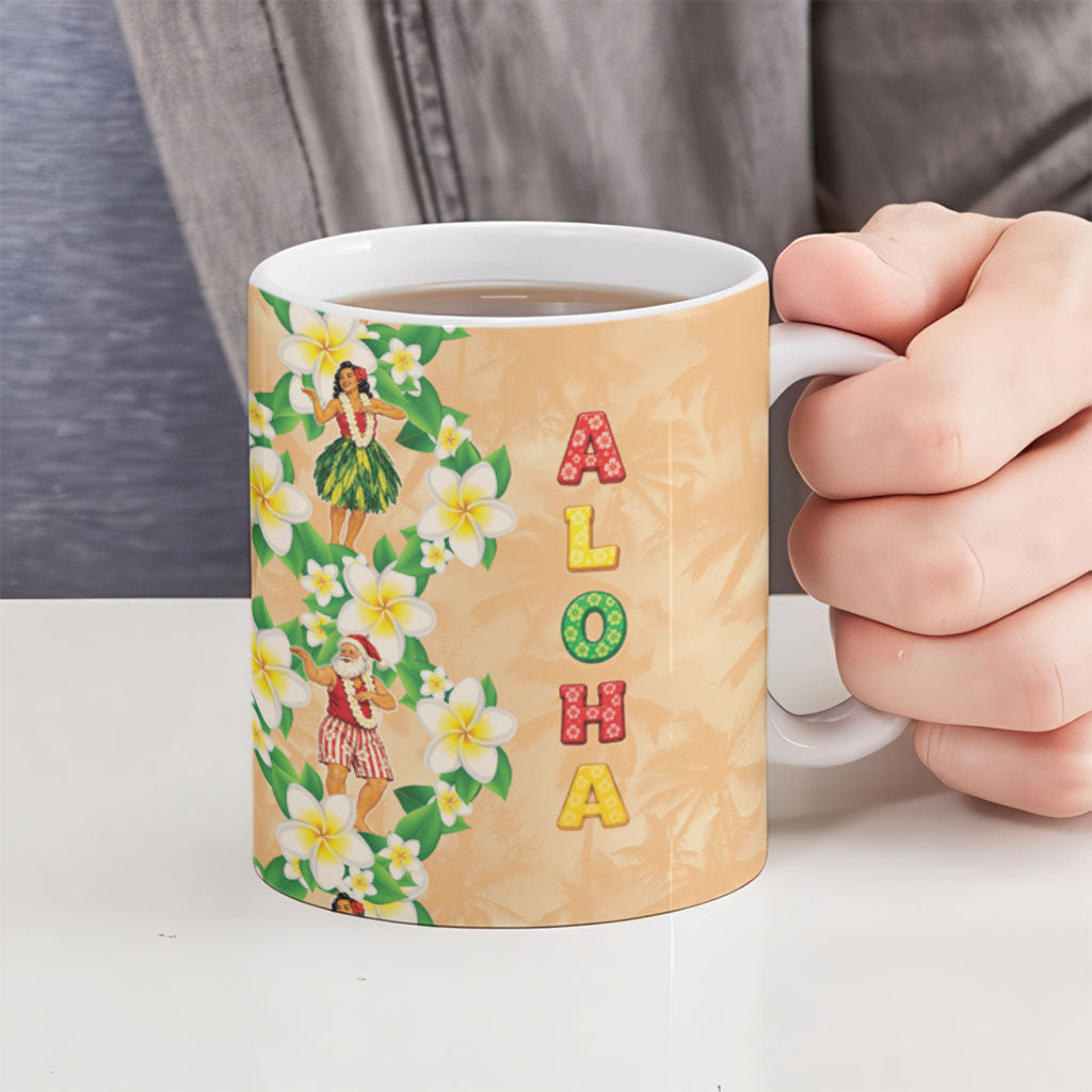 Aloha Hawaii Chilly Christmas Ceramic Mug Tropical Vibes