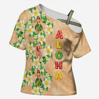 Aloha Hawaii Chilly Christmas Cross Shoulder Shirt Tropical Vibes