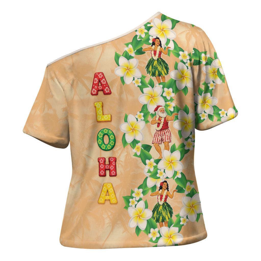 Aloha Hawaii Chilly Christmas Cross Shoulder Shirt Tropical Vibes