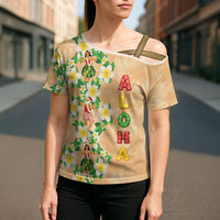 Aloha Hawaii Chilly Christmas Cross Shoulder Shirt Tropical Vibes