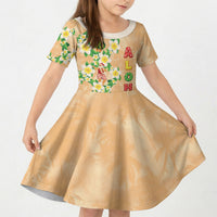 Aloha Hawaii Chilly Christmas Kid Short Sleeve Dress Tropical Vibes