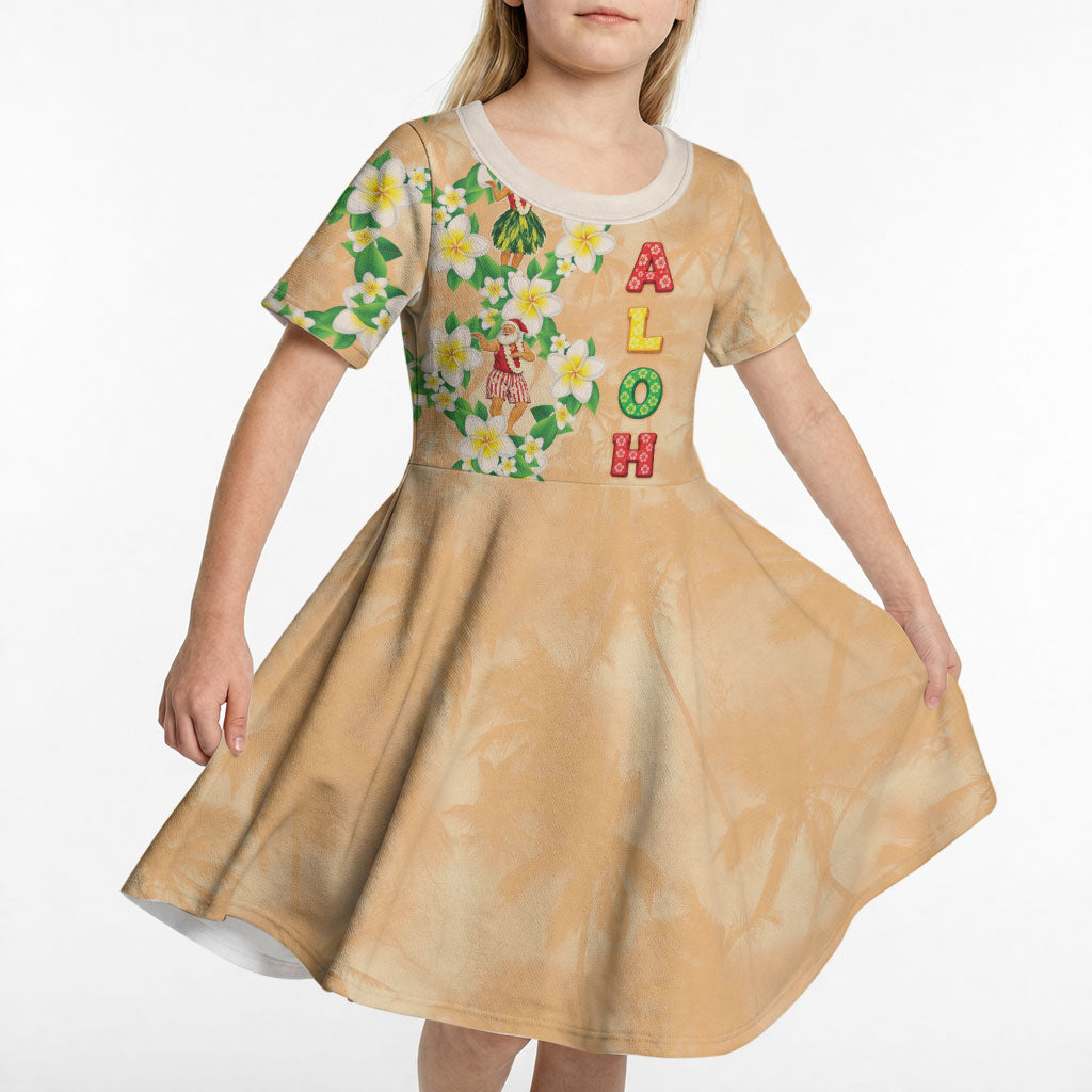 Aloha Hawaii Chilly Christmas Kid Short Sleeve Dress Tropical Vibes