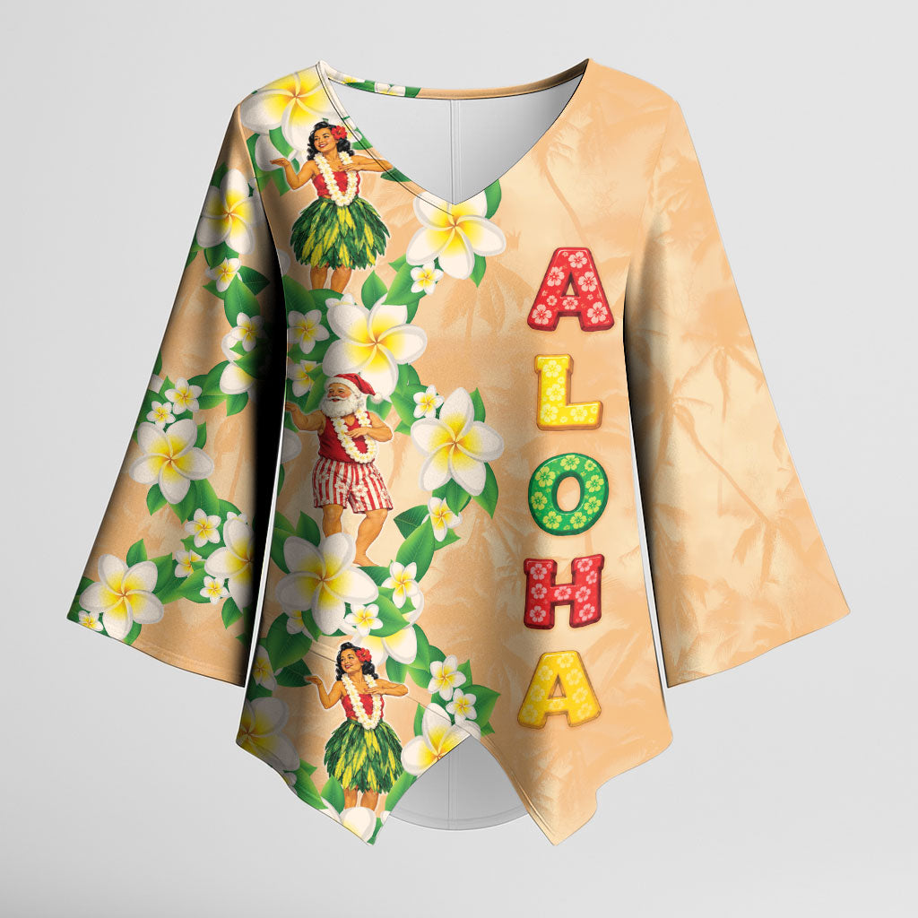 Aloha Hawaii Chilly Christmas Kimono Sleeve Blouse Tropical Vibes
