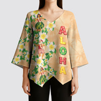 Aloha Hawaii Chilly Christmas Kimono Sleeve Blouse Tropical Vibes