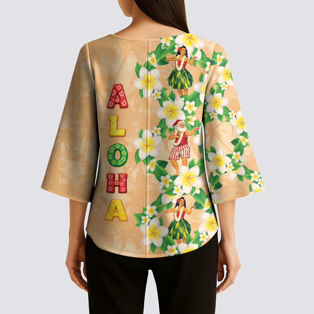 Aloha Hawaii Chilly Christmas Kimono Sleeve Blouse Tropical Vibes