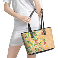 Aloha Hawaii Chilly Christmas Leather Tote Bag Tropical Vibes