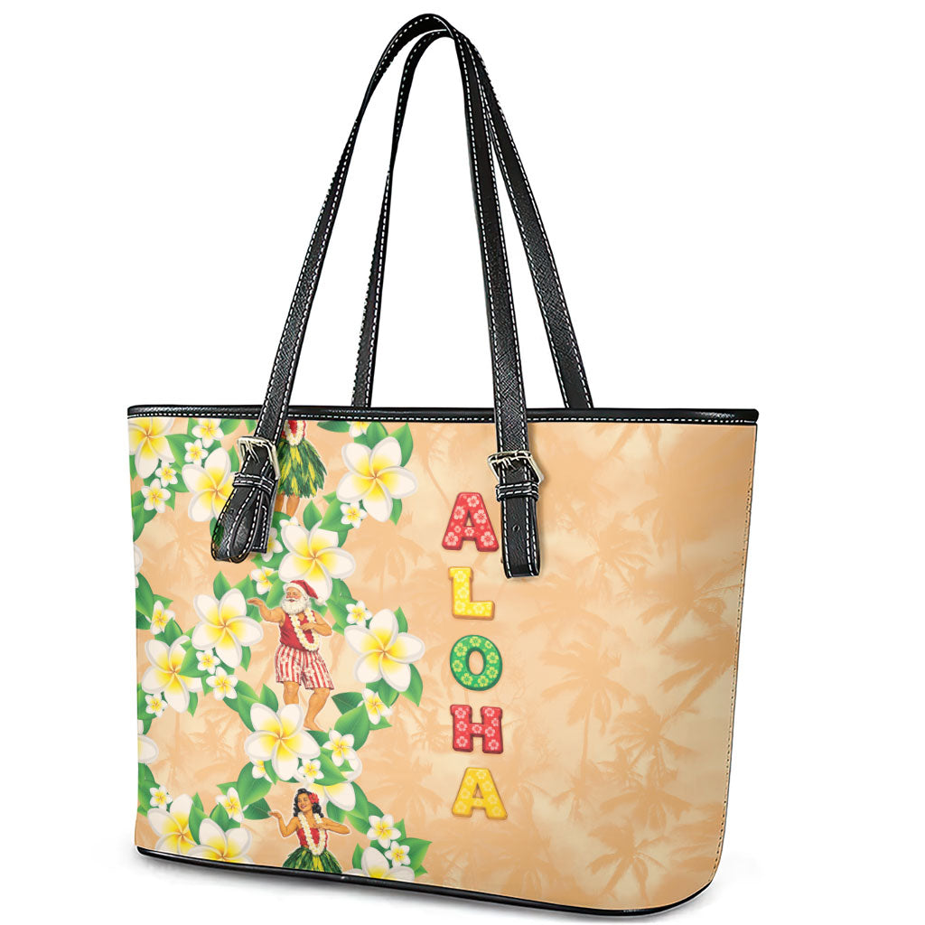 Aloha Hawaii Chilly Christmas Leather Tote Bag Tropical Vibes