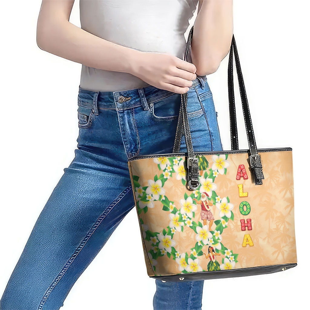 Aloha Hawaii Chilly Christmas Leather Tote Bag Tropical Vibes