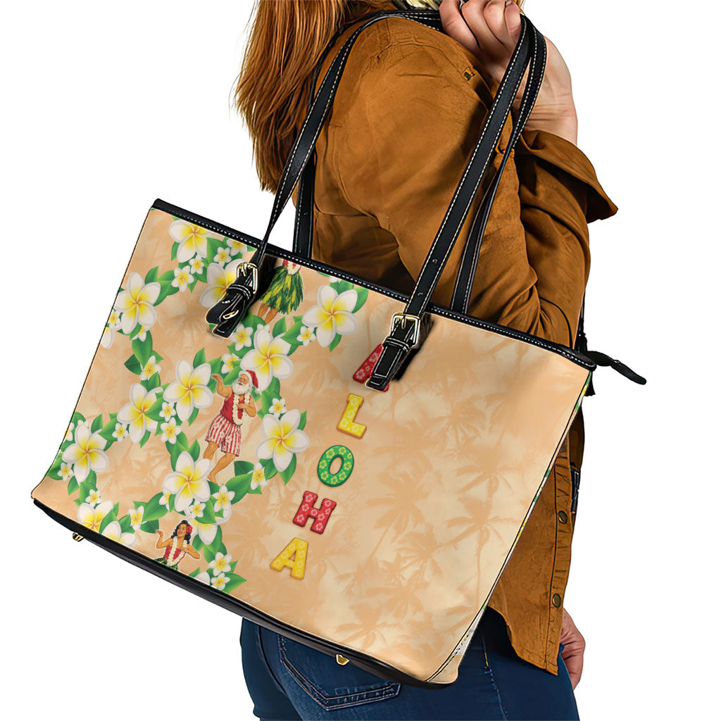 Aloha Hawaii Chilly Christmas Leather Tote Bag Tropical Vibes