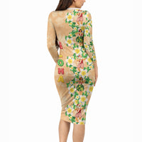Aloha Hawaii Chilly Christmas Long Sleeve Bodycon Dress Tropical Vibes
