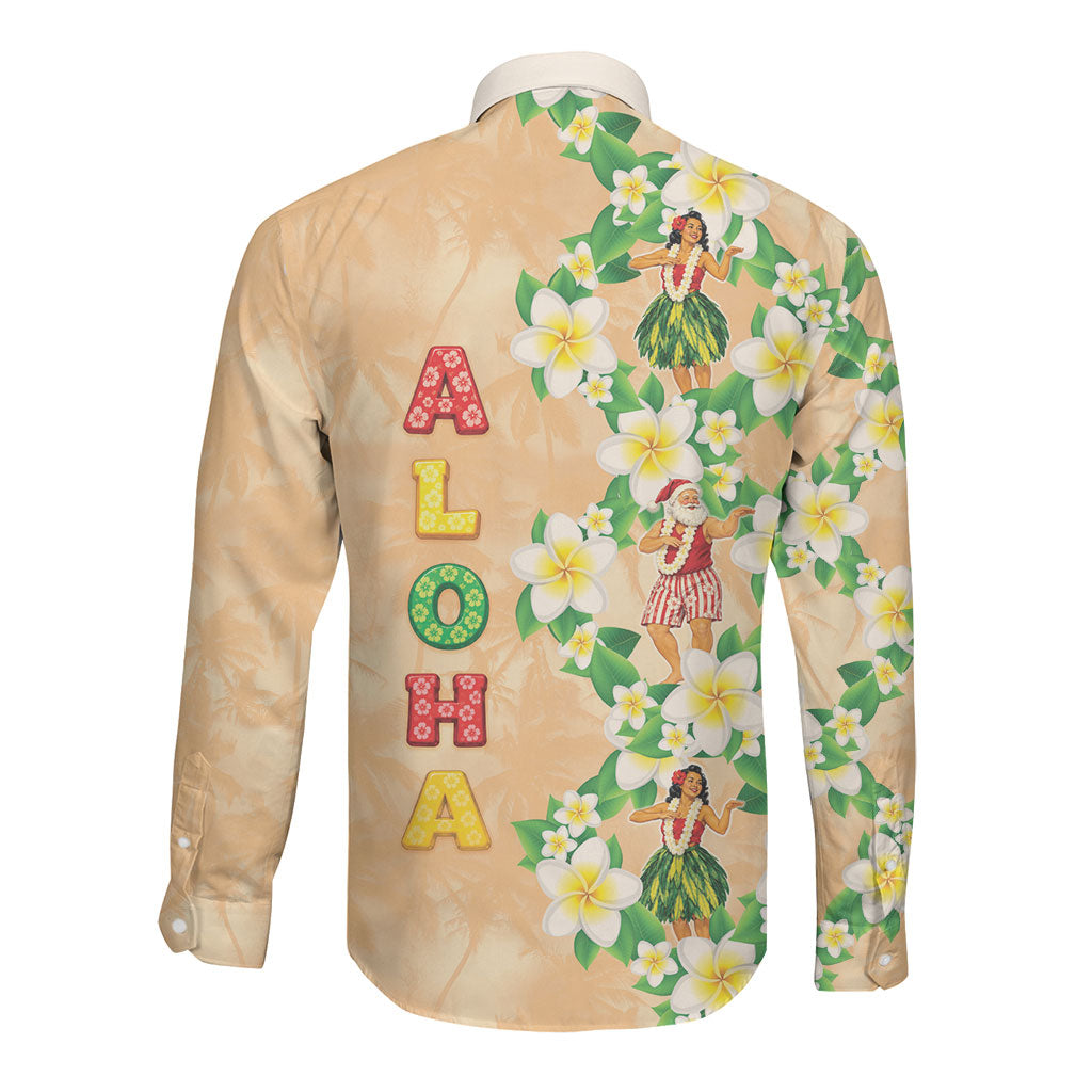 Aloha Hawaii Chilly Christmas Long Sleeve Button Shirt Tropical Vibes