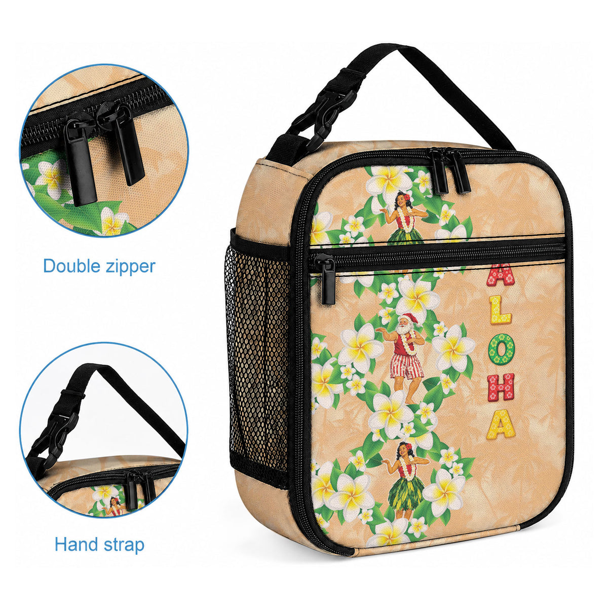 Aloha Hawaii Chilly Christmas Lunch Bag Tropical Vibes