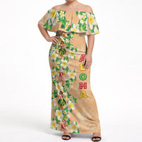 Aloha Hawaii Chilly Christmas Off Shoulder Maxi Dress Tropical Vibes LT05 Women Beige - Polynesian Pride
