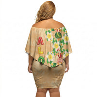 Aloha Hawaii Chilly Christmas Off Shoulder Short Dress Tropical Vibes
