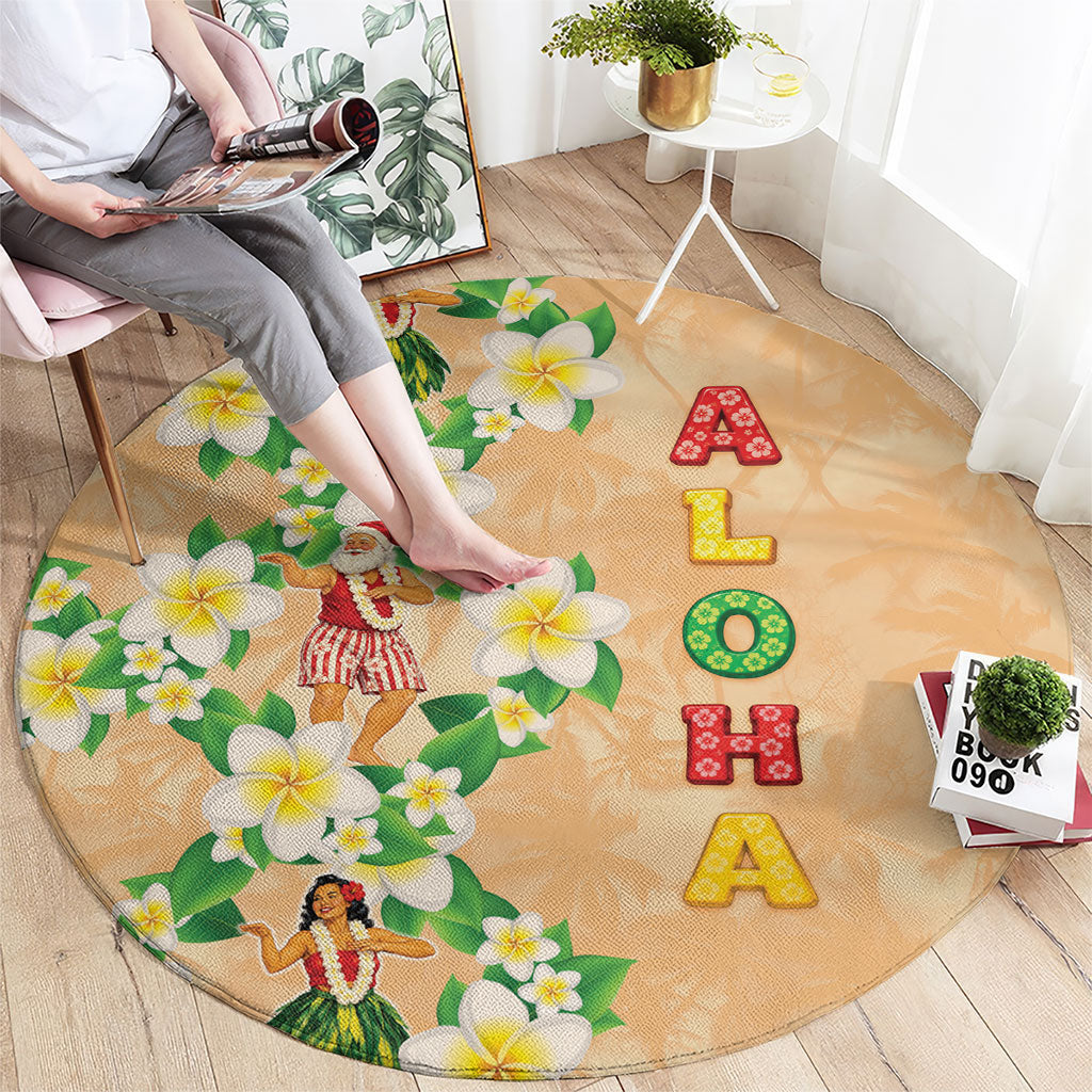 Aloha Hawaii Chilly Christmas Round Carpet Tropical Vibes