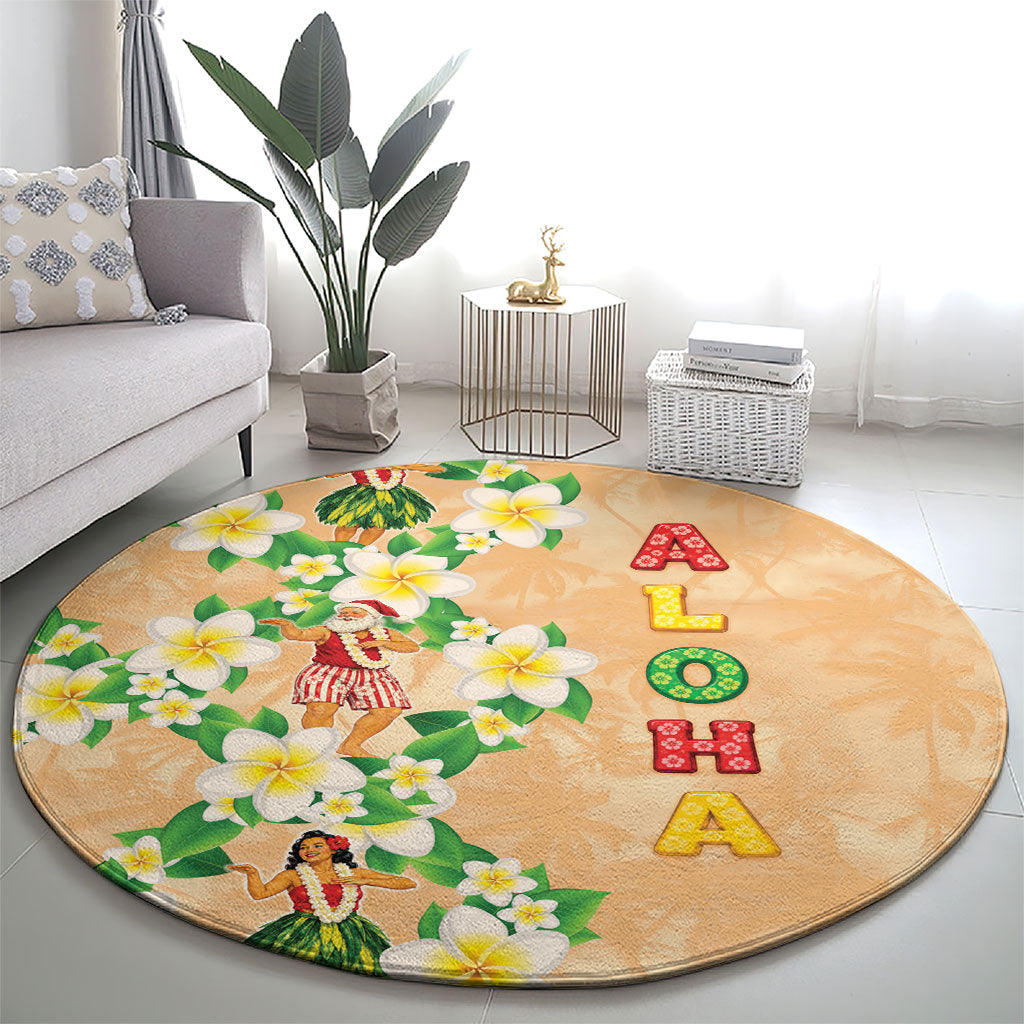 Aloha Hawaii Chilly Christmas Round Carpet Tropical Vibes