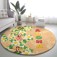 Aloha Hawaii Chilly Christmas Round Carpet Tropical Vibes