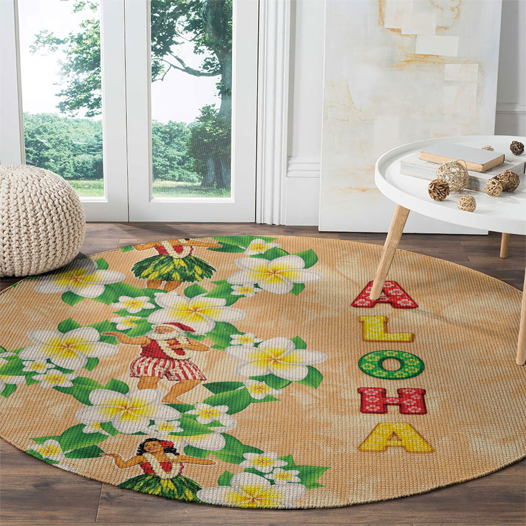 Aloha Hawaii Chilly Christmas Round Carpet Tropical Vibes