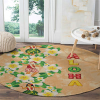 Aloha Hawaii Chilly Christmas Round Carpet Tropical Vibes