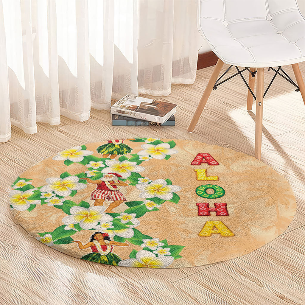 Aloha Hawaii Chilly Christmas Round Carpet Tropical Vibes