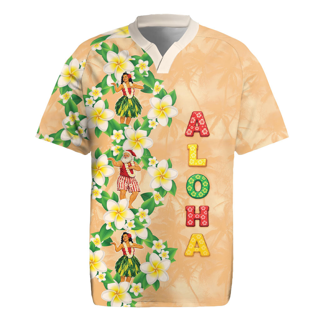 Aloha Hawaii Chilly Christmas Rugby Jersey Tropical Vibes LT05 Beige - Polynesian Pride