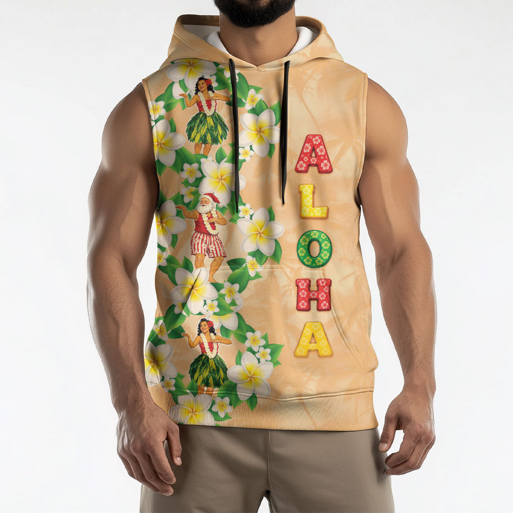 Aloha Hawaii Chilly Christmas Sleeveless Hoodie Tropical Vibes