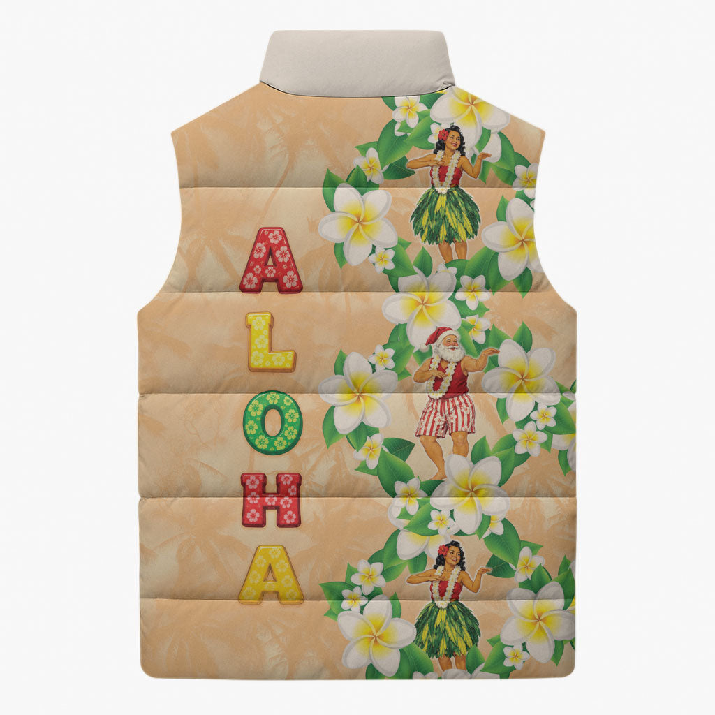 Aloha Hawaii Chilly Christmas Sleeveless Puffer Jacket Tropical Vibes