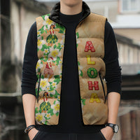 Aloha Hawaii Chilly Christmas Sleeveless Puffer Jacket Tropical Vibes