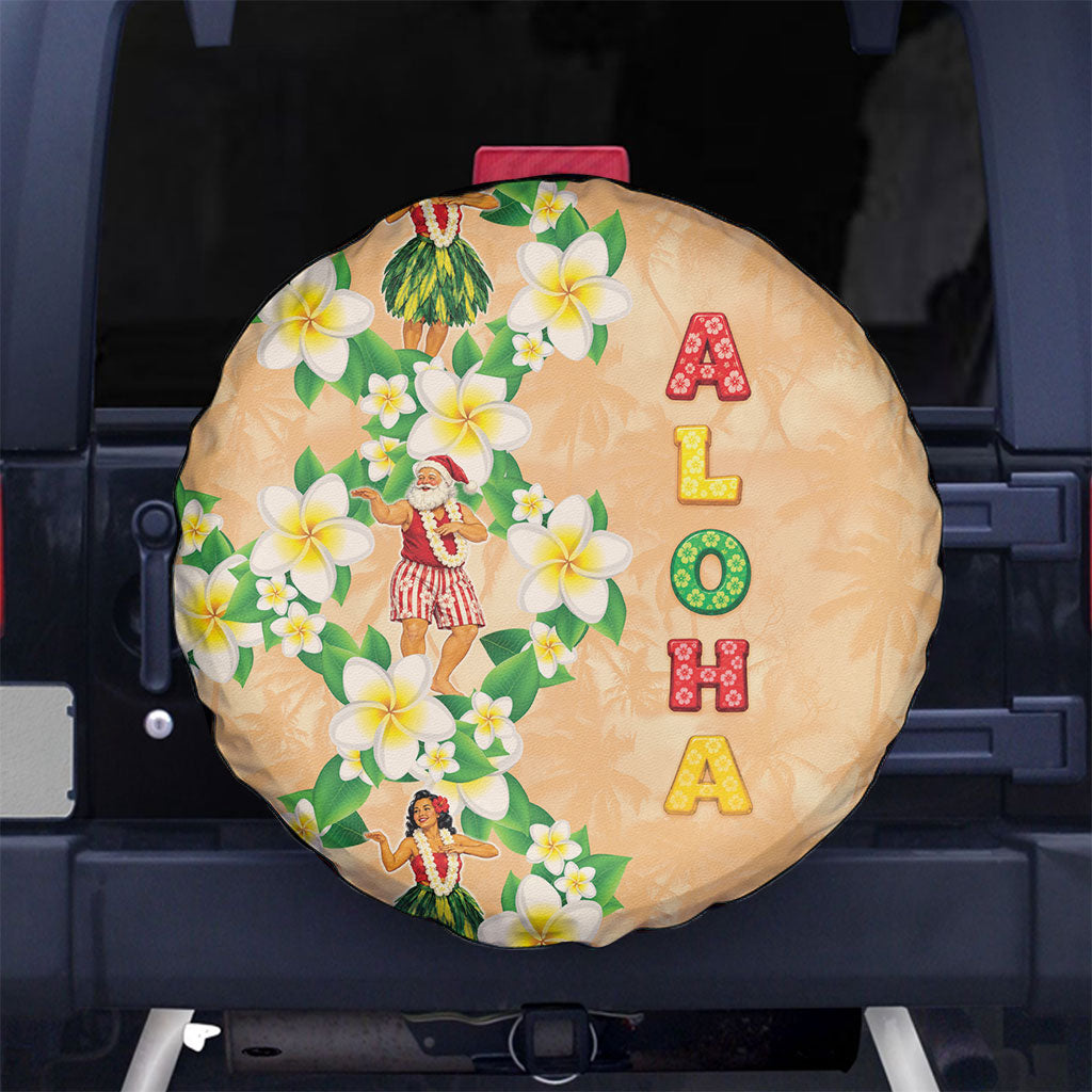 Aloha Hawaii Chilly Christmas Spare Tire Cover Tropical Vibes LT05 No hole Beige - Polynesian Pride